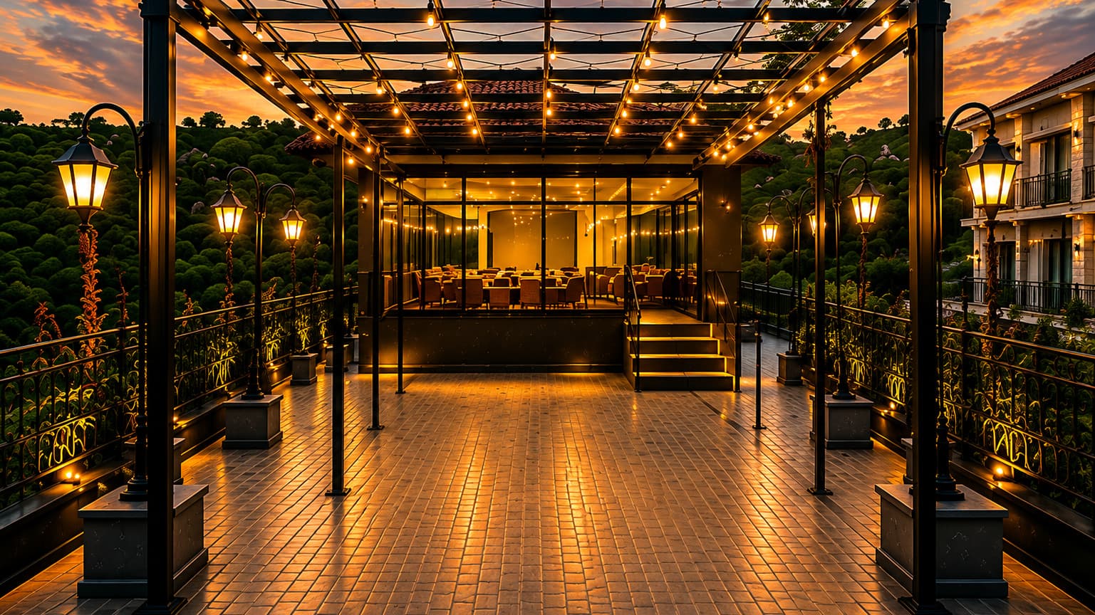 The Orchard Deck at twilight